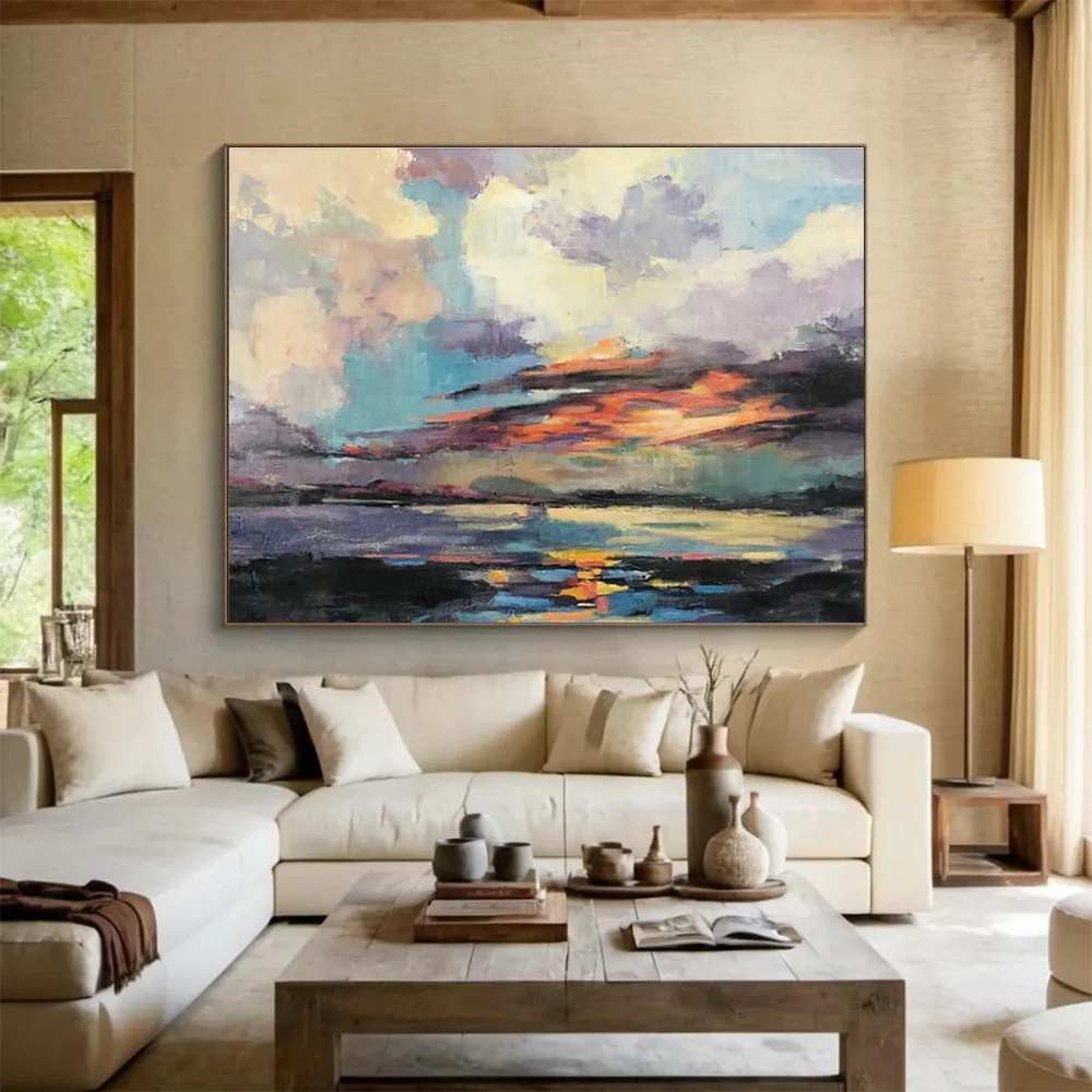 Room Hand-painted Living Veranda Beach Abstract Artwork WBCX2